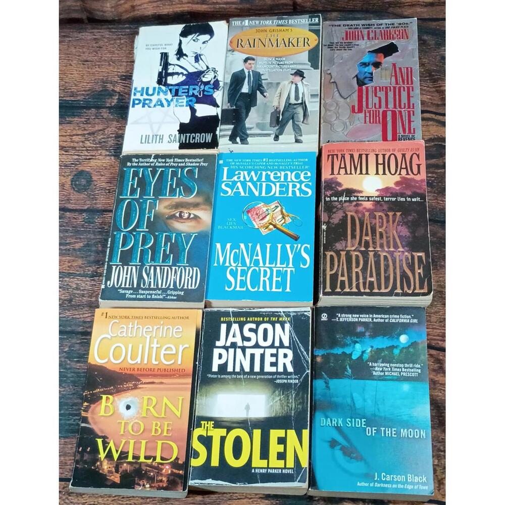Set of 9 Assorted Paperback Mystery & Thriller Novels